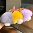 thumbnail image 3 of Colorful Plush Mushroom Keychain Fuzzy Faux Rabbit Fur Car Key Ring Holder DIY Keychain Pendant Decoration Backpack Ornament Birthday Gift, 3 of 7