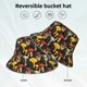 thumbnail image 2 of Fotbe Mushrooms And Fern Stems Sombrero Tipo Pescador con Estampado – Sombrero de Sol de Algodón de Moda para Playa, Golf, Pesca, 2 of 6