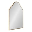Kate And Laurel Leanna Gold Wall Mirror - 18x24 Inch Horizontal Glam Mirror With Scalloped Arch Frame