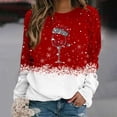 thumbnail image 1 of Pntutb Navidad moda mujer Casual manga larga cuello redondo impreso señoras sudadera tops Pntutb Pntutb-4645, 1 of 5