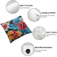 thumbnail image 6 of Creowell Red Hibiscus Flowers Throw Pillows Cover 2pcs,Tropical Palm Leaves Decorative Pillow Cases Set of 2 for Home Living Room Bed Sofa Bedroom Decor Cases Square Outdoor White, 6 of 7