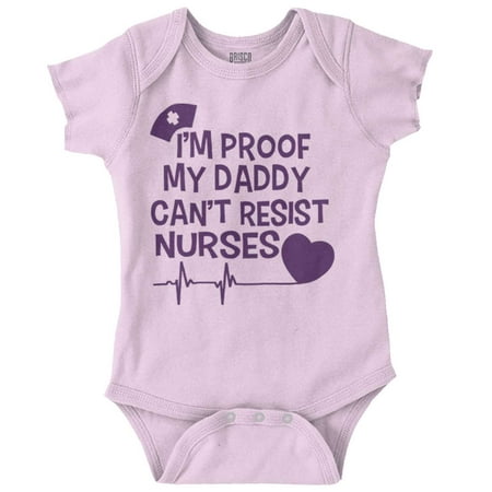 

Brisco Brands Proof Daddy Can t Resist Nurses Heart Unisex Baby Bodysuits