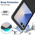 thumbnail image 4 of Allytechgroup Compatible for Samsung Galaxy Z Flip 7, with 1 Set Screen Protector Film Rugged Shockproof Military Grade Protection Dual Layers Hard PC TPU Phone Case for Galaxy Z Flip 7, Black, 4 of 6
