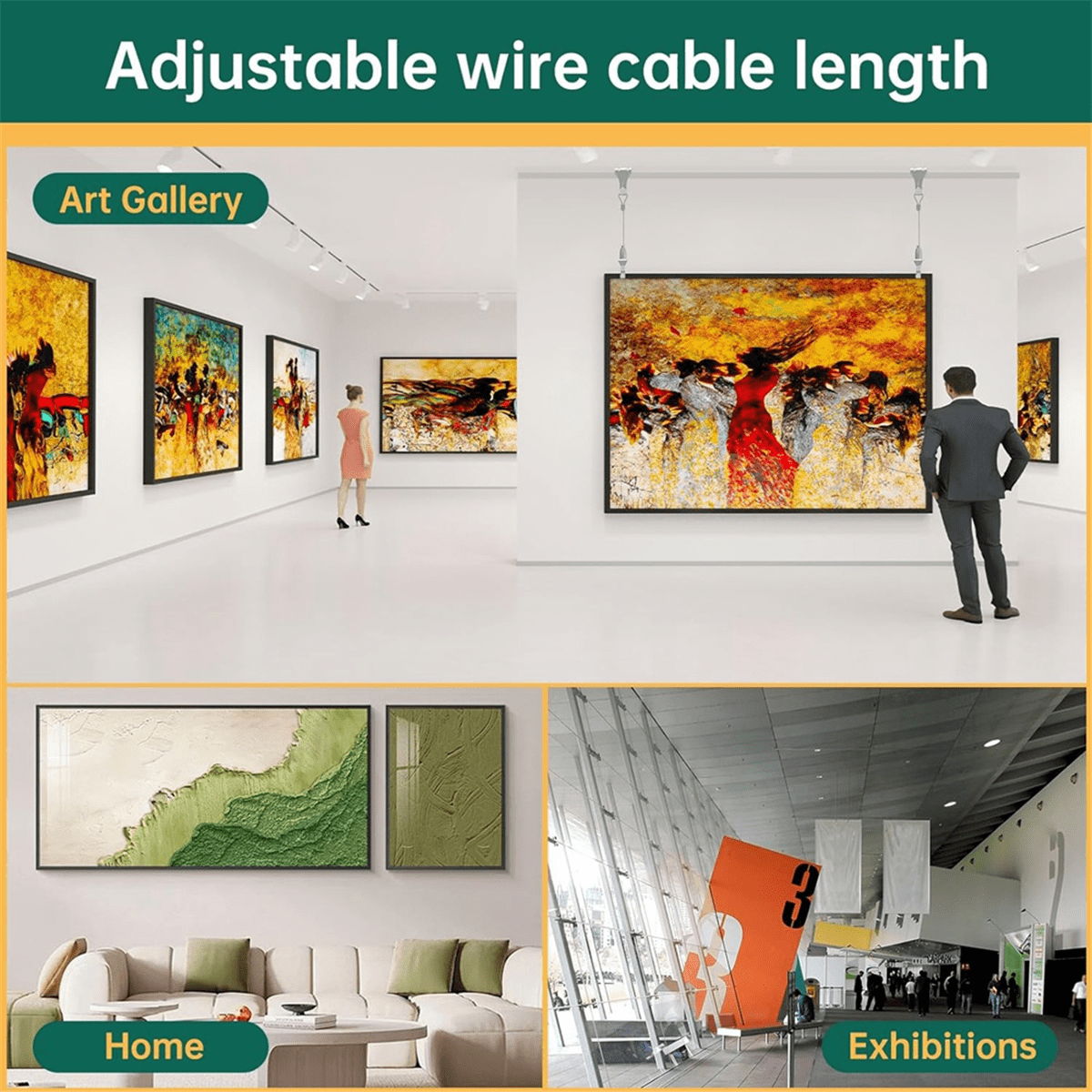 16 Pcs Picture Rail Hanging System,Picture Hooks Molding Hangers