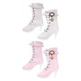 thumbnail image 1 of PAMINGONO 2 Paires Chaussures Bébé Poupée Bottes à Talons Hauts Assorties Couleur Jeu de Rôle Enfants Diverses Occasions, 1 of 8