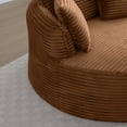 thumbnail image 6 of Miniyam 54" Modern Round Lounge Chair, Corduroy Accent Chair with 3 Pillows, No Assembly Required, for Living Room, Bedroom(Orange), 6 of 9