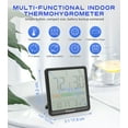 thumbnail image 4 of Geevon Digital Indoor Thermometer Hygrometer, Wireless Temperature Humidity Meter with Comfort Index, 1*AAA Battery, Calendar, Small Room Temperature Monitor for Home, Greenhouse, Bedroom(Black), 4 of 9