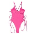 thumbnail image 6 of Babysbule Swimsuits for Women Clearance Women Sexy Fashion One-Piece Hollow Out Bikini Solid Color Swimwear Swimsuit Beachwear Set, 6 of 8