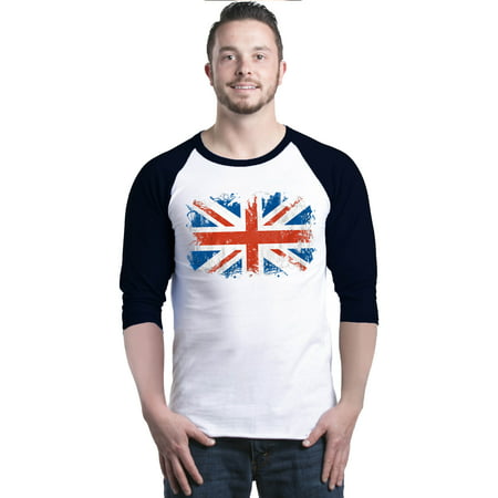 Shop4Ever Men's Union Jack British Flag United Kingdom Raglan Baseball