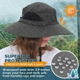 thumbnail image 4 of Women's/Men's Sun Hat, UPF50+ Wide Brim Bucket Hat Waterproof for Garden Beach Park Safari Travel/Dark Gray, 4 of 9