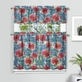 thumbnail image 2 of Kitchen Curtains and Valance Set 36 Inch Tier Pioneer Colorful Floral 3 Pieces Set Dining Room Small Curtain Drapes Cafe Curtains Valance for Home Decor Rod Pocket, 2 of 6