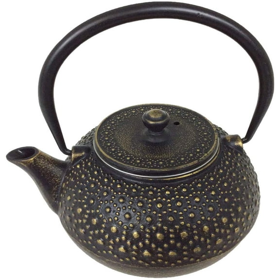 CUISILAND 33oz Cast Iron Teapot with Infuser Turtle Shell Pattern Style Safe on Stove