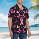 thumbnail image 3 of Balery Breast Cancer Camisas hawaianas de manga corta para hombre, camisas playeras de corte holgado, camisas de vacaciones con botones,X-Large, 3 of 7