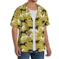 thumbnail image 4 of Haiem Horsemen In Horseraces Men's Casual Shirts Short Sleeve Button Down Shirts Fashion Textured Summer Beach Shirt-Medium, 4 of 7