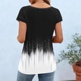 thumbnail image 6 of Women's Summer Tops Short Sleeve Spring Fashion Printed Button Detail Crew Neck Comfy Tunic Top Tees (L, Black), 6 of 8