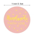 thumbnail image 4 of 500pcs/roll Handmade with Love Stickers with Gold Foil Round Seal Labels Handmade Scrapbooking, 4 of 9