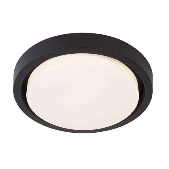 12.6" Modern LED Acrylic 4000K Flush Mount Ceiling Light Black and White 18W