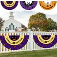 thumbnail image 6 of 2PCS Halloween Bunting Flag Happy Halloween Fan Pumpkin Ghost Yard Hanging Bunting Hanging Yard Flag Harvest Autumn Outdoor Decoration 1.5x3 Ft C1, 6 of 7