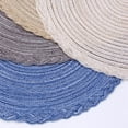 thumbnail image 6 of Round Braided Placemats Set of 4 Washable Round Placemats for Kitchen Table Dining Table 15 inch ( Blue ), 6 of 6