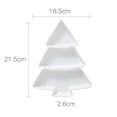 thumbnail image 3 of EeaseMX Bandeja creativa de cerámica con forma de árbol de Navidad para servir dulces, aperitivos y frutas, con secciones, ideal para dulces, pasteles y frutos secos (blanca)., 3 of 7