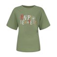thumbnail image 4 of Fankiway T-Shirt Décontracté à Manches Courtes pour Femme avec Imprimé du Nouvel An, Col Rond, Haut à Manches Courtes, Haut/chemise à Manches Courtes à Col Rond, Ensemble de Vêtements pour Femmes, Tenues pour Femmes, Ensemble 2 Pcs, 4 of 7