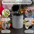 thumbnail image 3 of Kitchen Compost Bin, 1.3 Gallon Countertop Compost Bin with Lid, Indoor Compost Bucket Includes Inner Bucket Liner and Carbon Filter, Small Compost Bin (Without Bags, Cream), 3 of 6