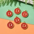 thumbnail image 5 of Golden Plated Alloy Enamel Charms Cadmium Free & Lead Free Enamelled Sequins Flat Round with Letter Red Letter.D 14x12x2mm Hole: 1.5mm, 5 of 5