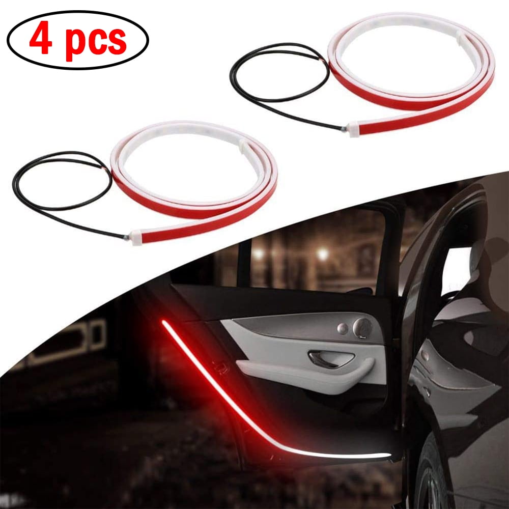 Lngoor 4pcs Car Door Open Warning Strip Light Led Flashing Flowing Lamp Anti Collision Red White Dash Emergency Strobe Flash Safety For Trucks Vehicles Auto Accessories Parts Anti Collision Walmart Com