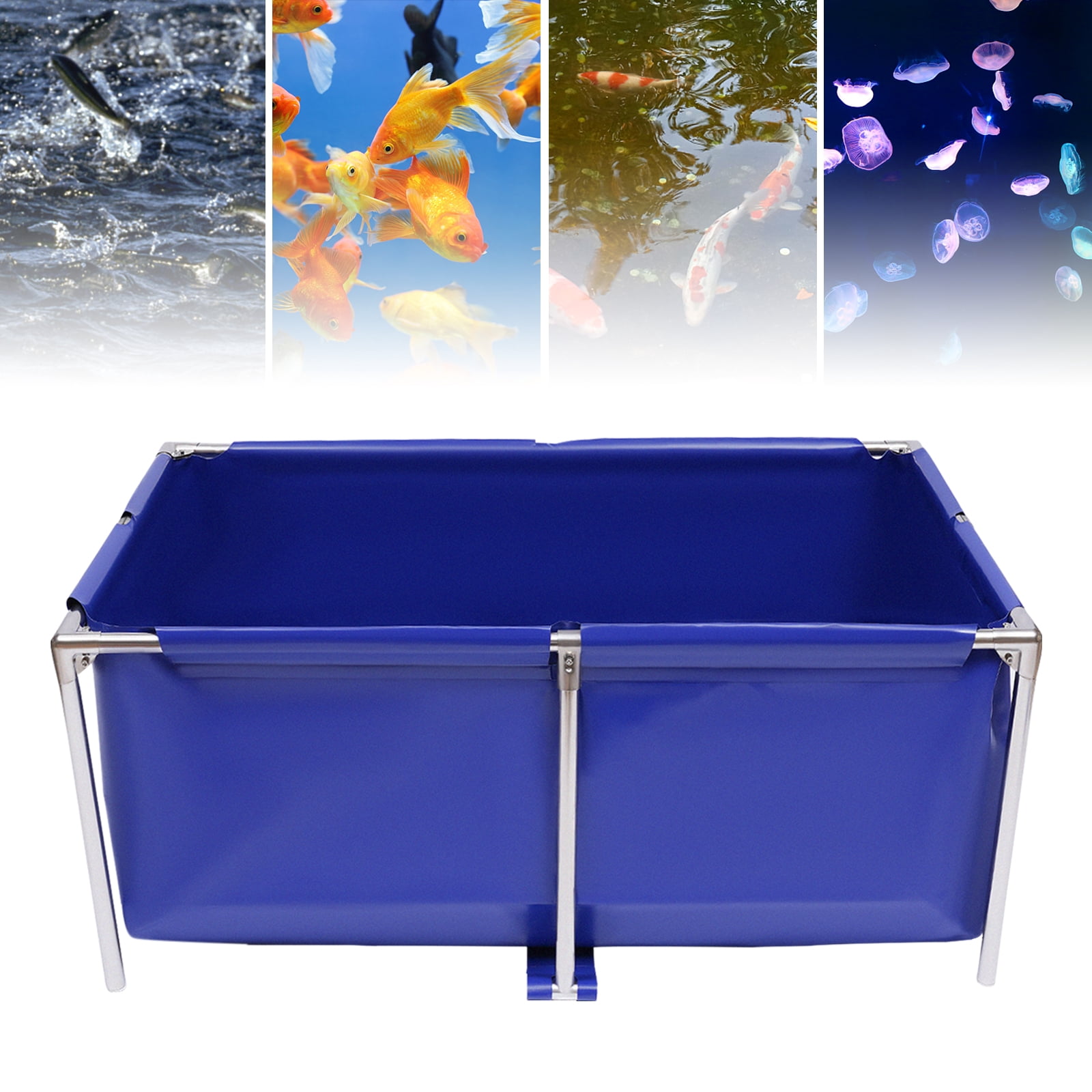 Collapsible Fish Tank Aquarium 120L Capacity Portable Canvas Fish Holding Tank with Stainless Steel Frame
