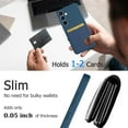 thumbnail image 4 of Samsung Galaxy S24 Plus with Card Holder - Wallet Phone Case Galaxy S24+ Hold 1-2 Cards for Women Men - Protective Soft Silicone Card Case for Samsung Galaxy S24 Plus Blue, 4 of 15
