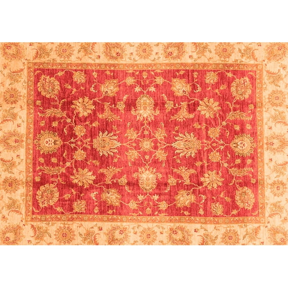 Ahgly Company Indoor Rectangle Oriental Orange Traditional Area Rugs, 2' x 3'