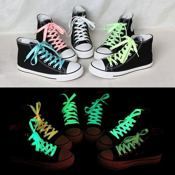 Cheers 1 Pair Sport Shoes Lace Polyester Neon Color Luminous Fluorescent  Shoelaces 