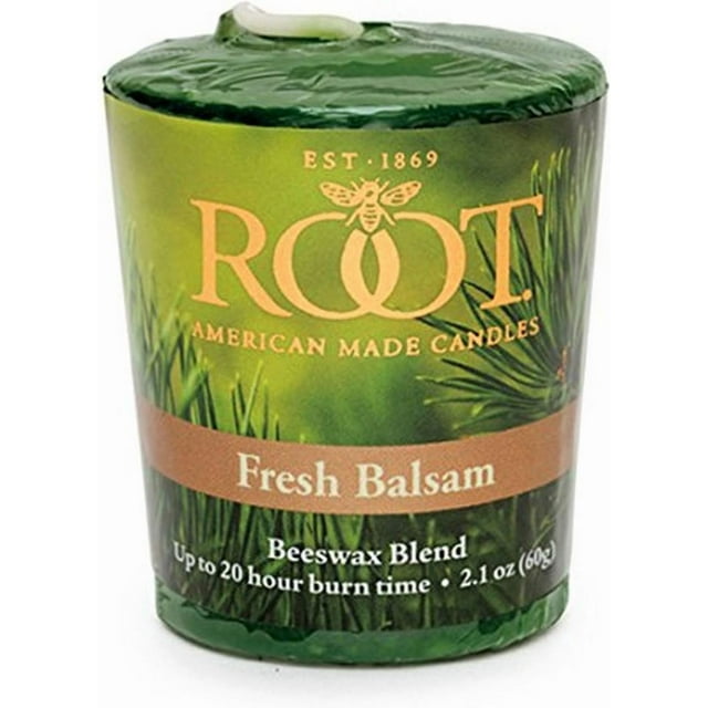 Root Legacy 20-Hour Beeswax Votive Candles, 18-Pack, Fresh Balsam Piece