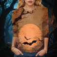 thumbnail image 2 of Godom Halloween Pumpkin T Shirt Women 3/4 Sleeve Fall Graphic Tees Tops Blouse, 2 of 4