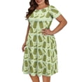 thumbnail image 4 of SCRAWLGOD Cucumbers Print Dresses for Women Summer Casual Swing Dresses Midi Length Loose Flowy Midi Dresses for Women Summer Size S with Crewneck for Holidays, 4 of 7