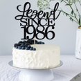 thumbnail image 4 of Migeaks Legend Since 1986 Decoración Para Tarta De 38 Cumpleaños, Decoración Para Tarta De Feliz Cumpleaños, Hombres Y Mujeres Animan A 38 Años, Decoración Para Tarta Hecha A Mano Con Purpurina Negra, 4 of 5