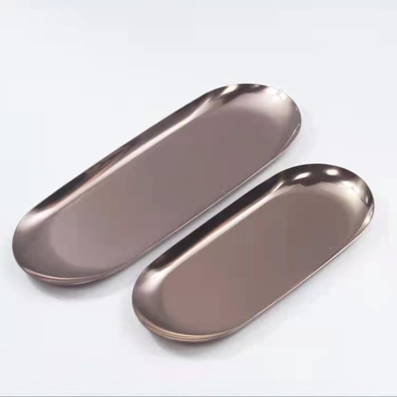 Oval Metal Tray Nordic Home Decoration Tray Candle Tray Style Jewelry Tray Black 23X9.5Cm YIWEI