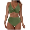 thumbnail image 5 of ZJXFGS Women's Tankini Swimsuits,Vintage Solid Swimwear Swim Tops with Short Swimwear Slimming Bathing Suit Tummy Control Bathing Suit 2026 Retro Swimsuit Army Green M, 5 of 6