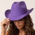 thumbnail image 2 of IYYVV Halloween Western Cowboy Hat, Adjustable Felt Costume Hat For Men Women Kids, Party Favors & Accessories Purple, 2 of 9