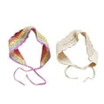 thumbnail image 1 of Ruban 2 Pcs Femmes Ajouré à Lacets Tricoté Crochet Bandeau Cheveux Main Bandeau Accessoire, 1 of 6