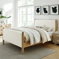 thumbnail image 2 of Platform Bed Frame, King, Off-White, Fabric, Hotel Bedroom, Modern Contemporary, HB38203, 2 of 9