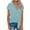 Blue, variant on Kovlvoll Womens Tops Short Sleeve Button down Shirts Summer Casual Comfy Solid Color Shirts