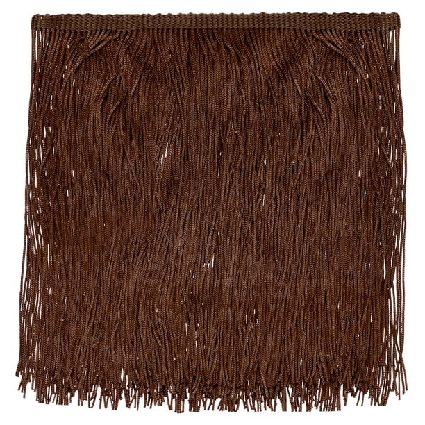 Uxcell Fleco de Cadena de 5 Yardas x 8" para Manualidades de Costura DIY, Decoración de Sombras, Café Oscuro