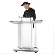 Clear Podium Stand Acrylic Podium for Church,Wide Reading Surface, Professional Portable Podium, Suitable for Weddings, Offices and Classrooms