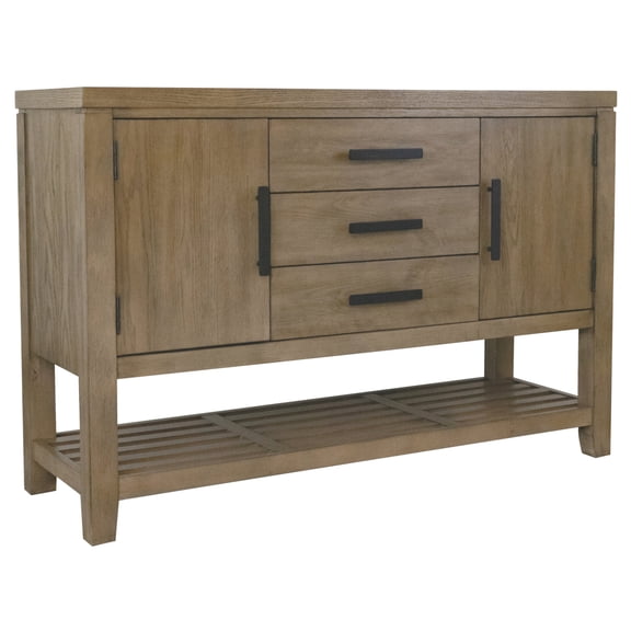 Acacia Wood Sideboard Buffet Server - TV Console with USBPower Strip - Storage Cabinet