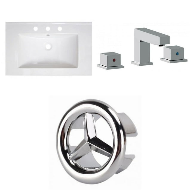 American Imaginations 21-in. W 3H8-in. Ceramic Top Set In White Color AI-24546