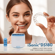 iSonic DS180-B Portable Denture/Aligner/Retainer Cleaner, DC12V, AC100–240V Worldwide