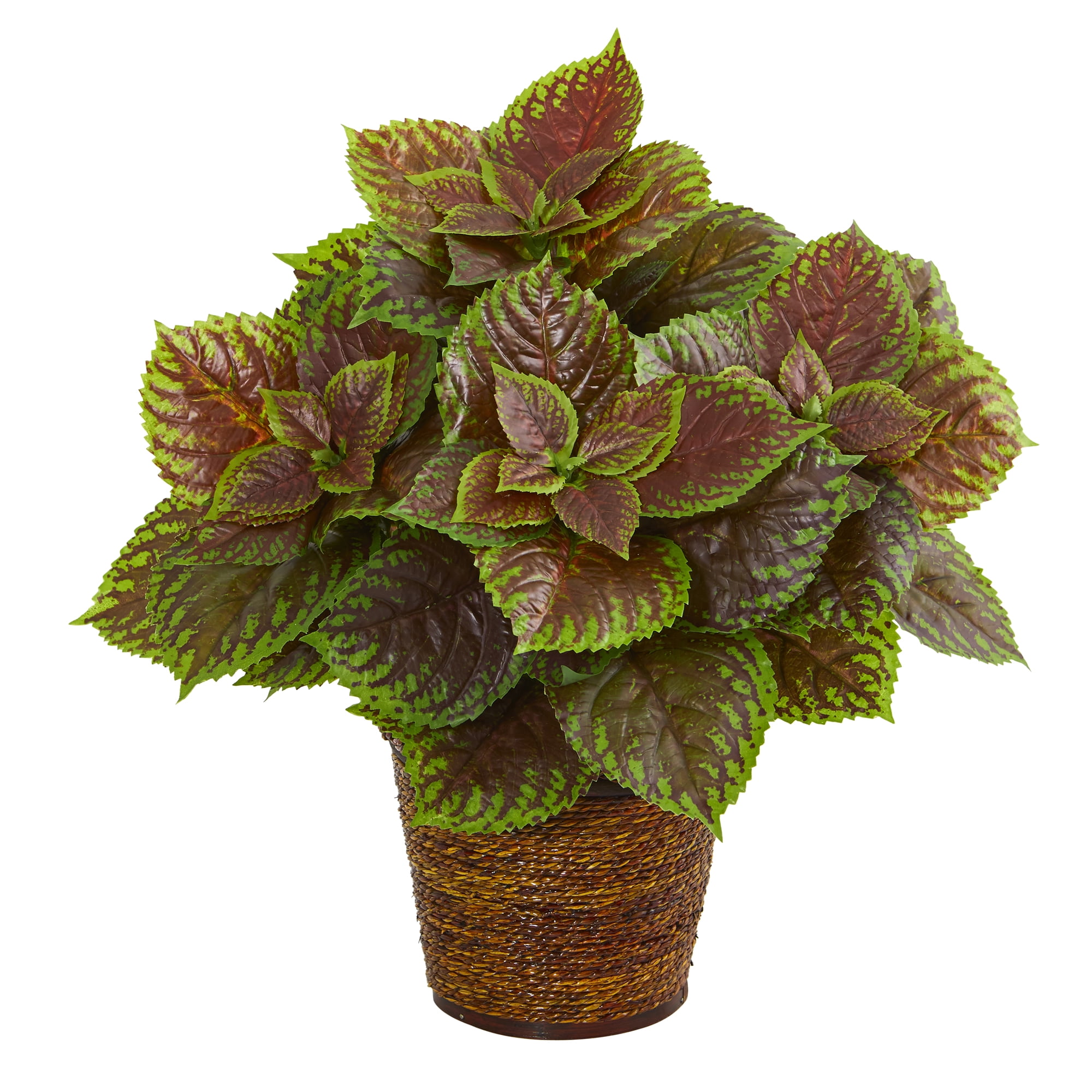 Nearly Natural 16in. Coleus Artificial Plant in Basket (Real Touch