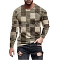 thumbnail image 2 of Big & Tall T Shirts for Men S-5XL Plus Size Long Sleeve Crewneck Tshirts Shirt Casual Pullover Slim Vintage Plaid Printed Basic Tees Tops, 2 of 5