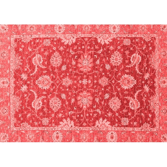 Ahgly Company Machine Washable Indoor Rectangle Oriental Red Traditional Area Rugs, 4' x 6'
